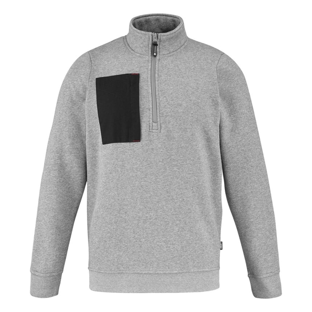 SWEAT 1/2 ZIP SANDSTONE GRIS CHINE/NOIR ARTISAN LAFONT - LA-E300ATT2-233