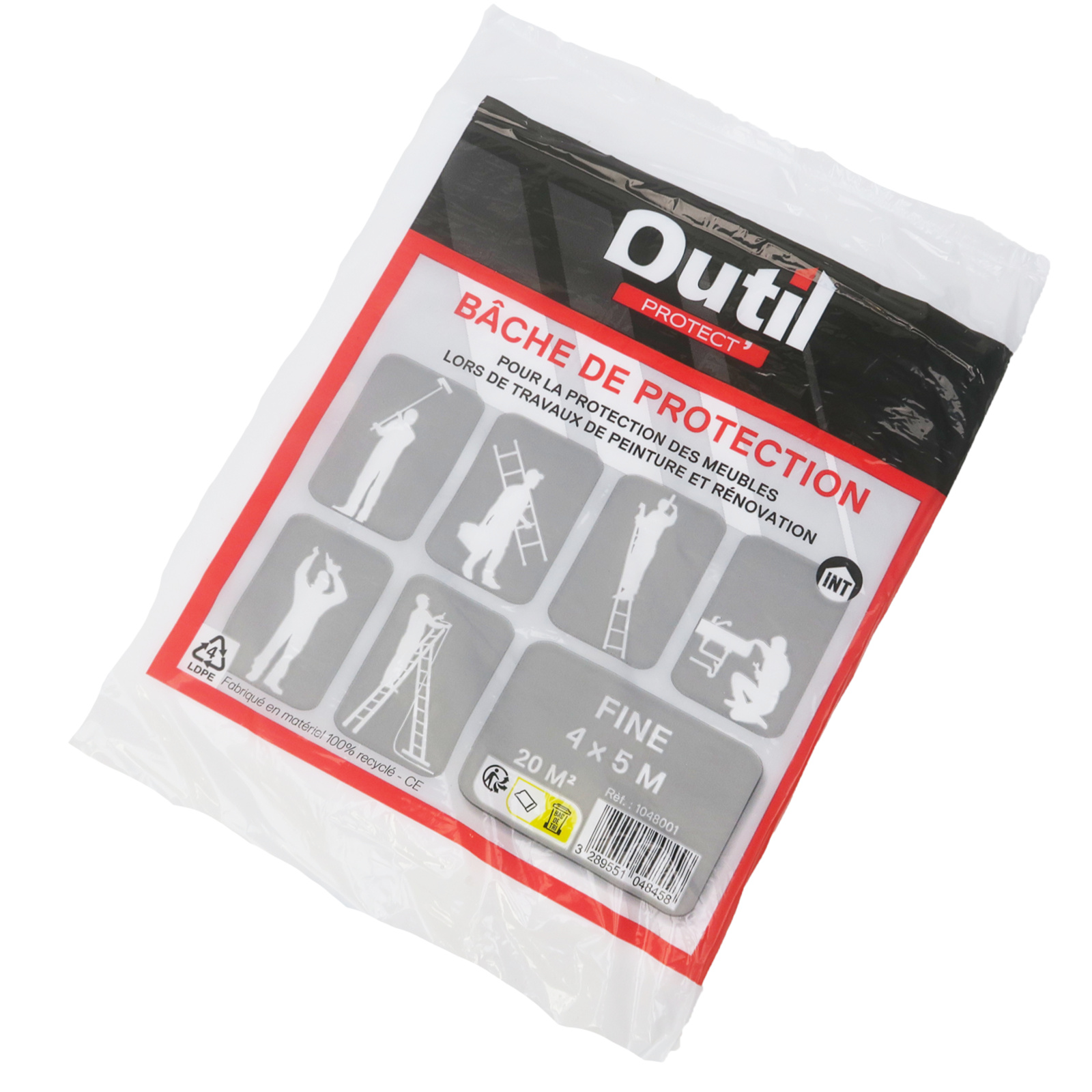 Bâche de protection Fine dimensions 4 x 5 m Surface 20 m² L'OUTIL PARFAIT - 1048001