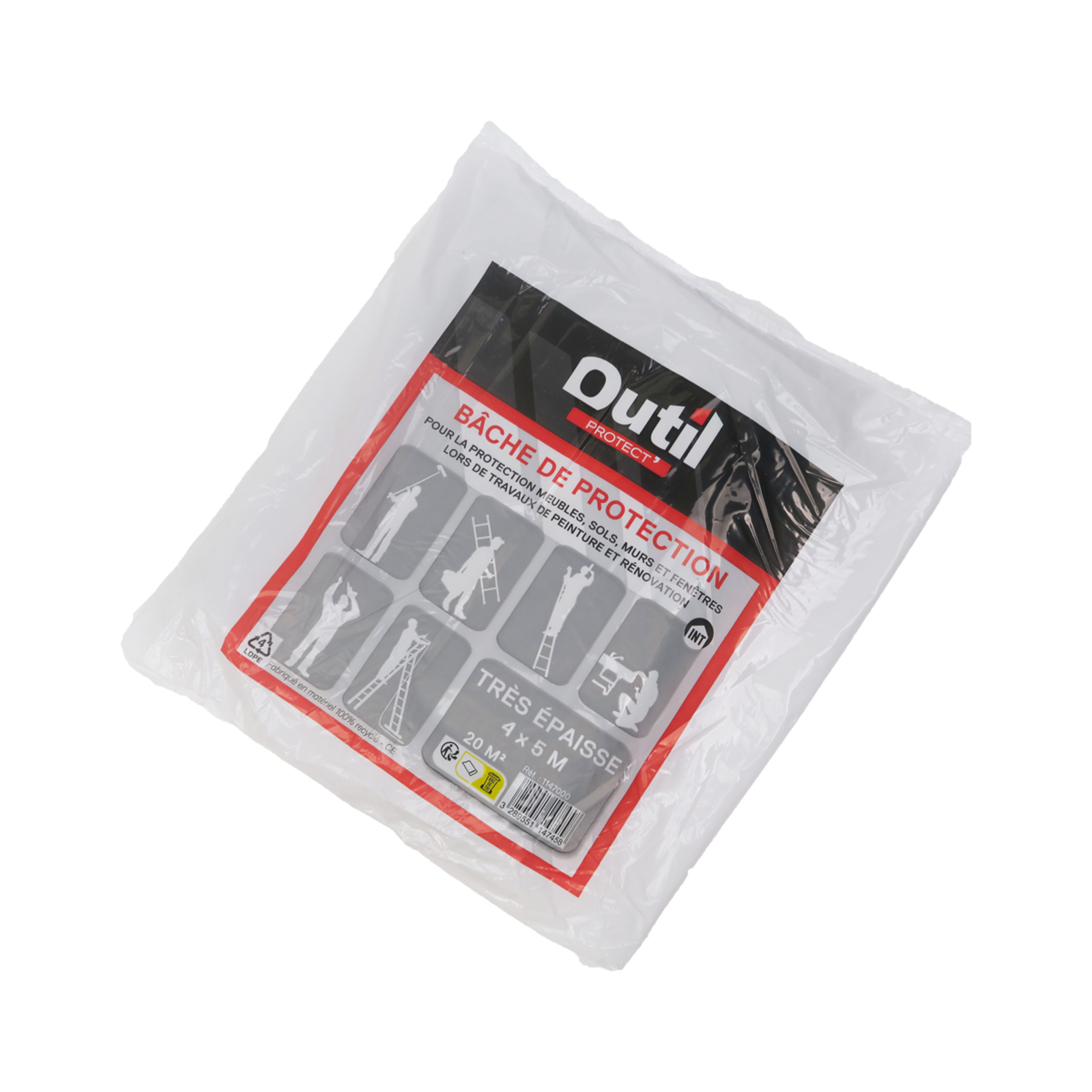 Bâche de protection Pro dimensions 4 x 5 m Surface 20 m² L'OUTIL PARFAIT - 1147000