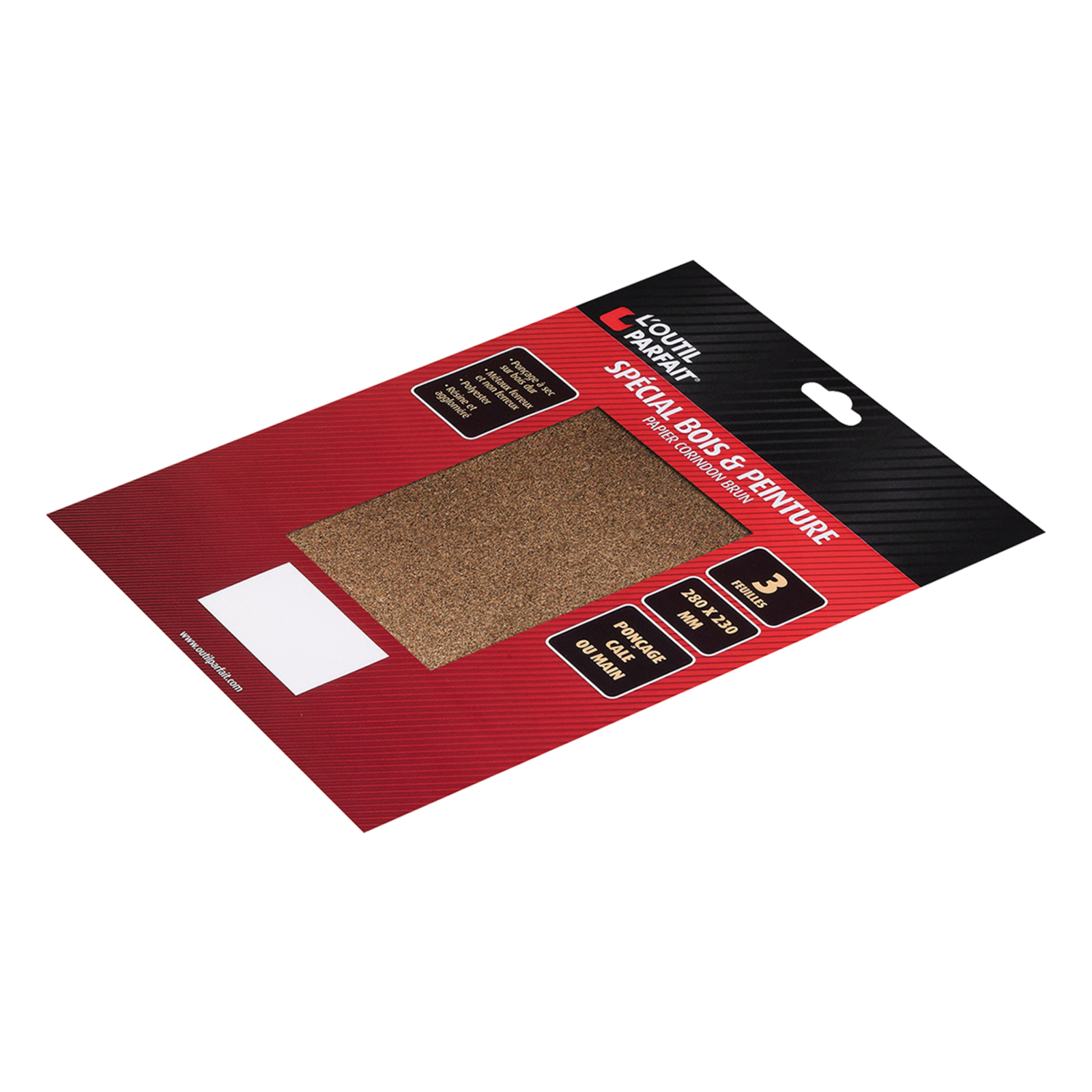 Assortiment Abrasifs Grain 60 / 80 et 120 Poignée 3 feuilles 28 x 23 cm L'OUTIL PARFAIT - 1285000