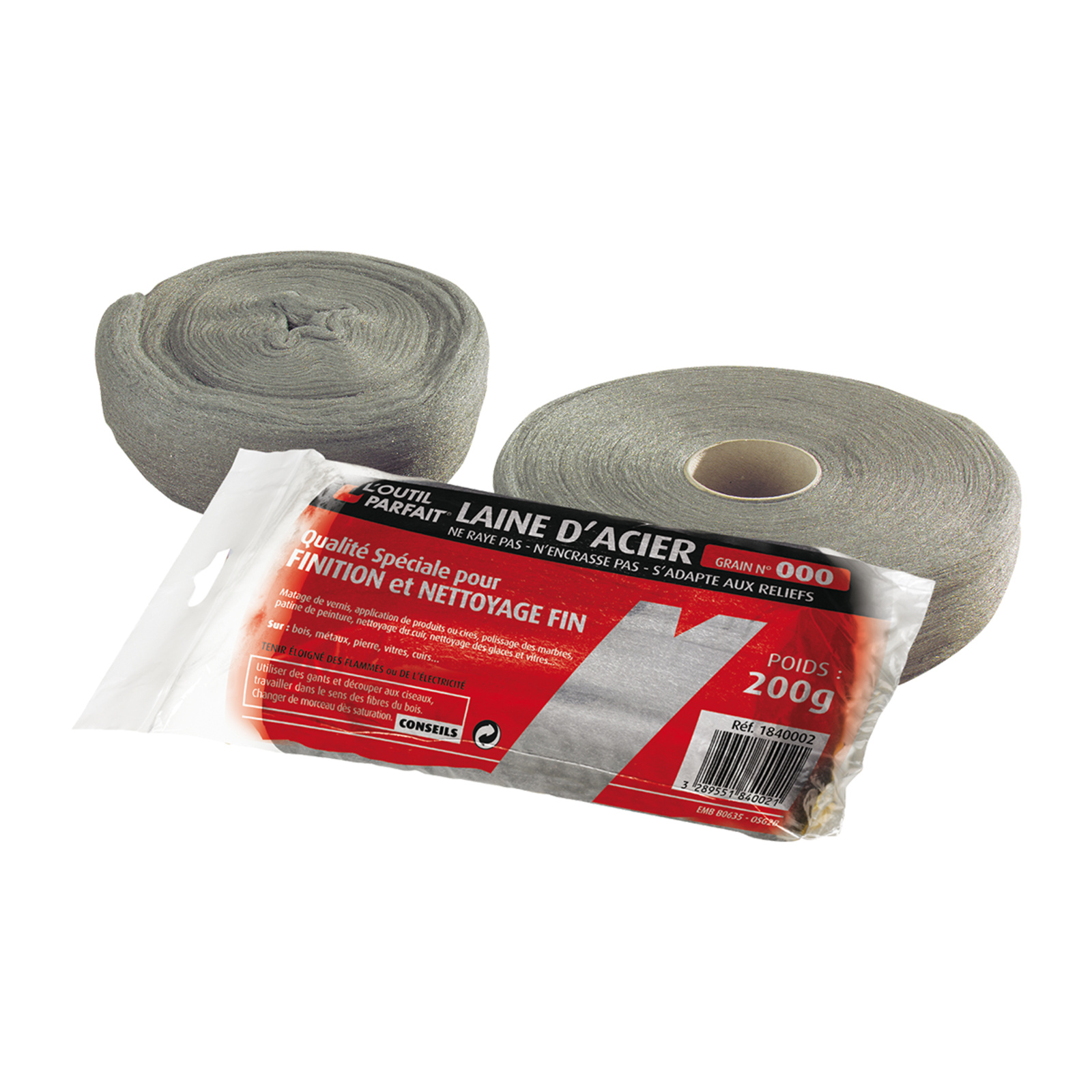 Laine d'acier Grain 000 Poids 500 g L'OUTIL PARFAIT - 1840005