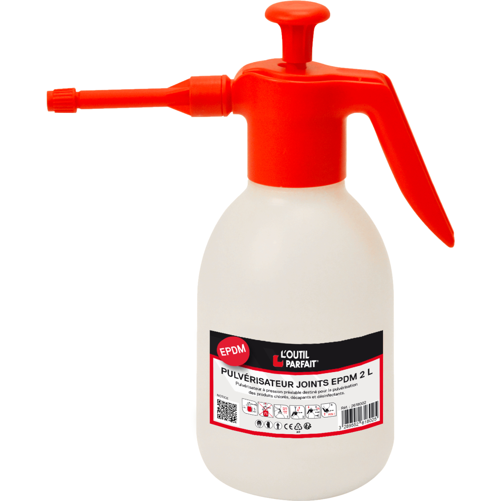 Pulvérisateur Joints EPDM 2 L Pour produits chlorés, décapants et désinfectants L'OUTIL PARFAIT - 2618002