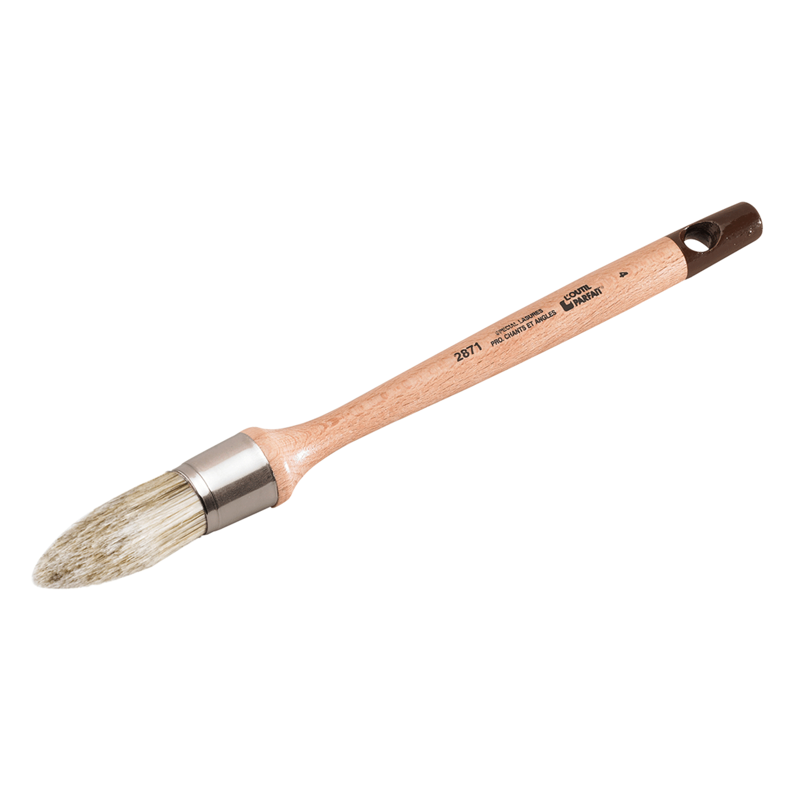 Brosse à rechampir Traitement bois Taille 2 Sortie Fibres 55 mm Ø 21 mm manche bois verni L'OUTIL PARFAIT - 2871002