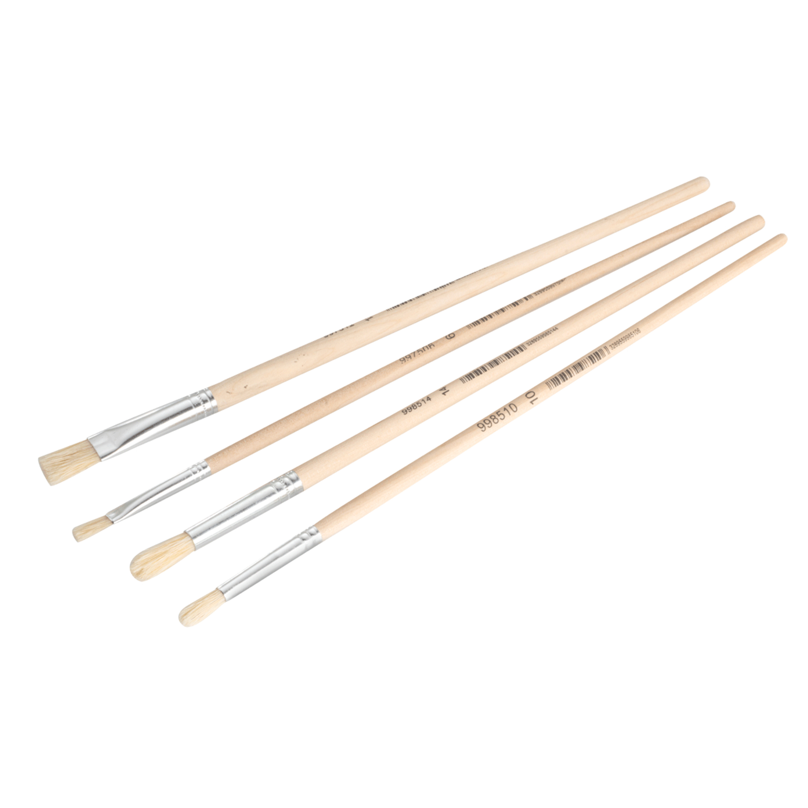 Lot de 4 Brosses à tableau Mixtes 2 plates N°6 et 12 + 2 rondes N°10 et 14 L'OUTIL PARFAIT - 2916000