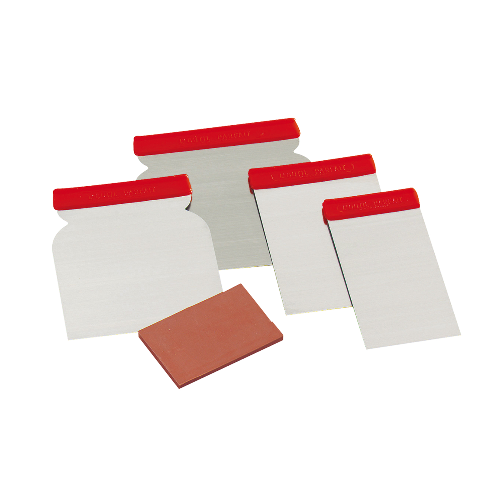 Trousse 4 lames carrossier Lames Japon (N° 6, 8, 10 et 12 cm) + 1 cale à enduire L'OUTIL PARFAIT - 418000