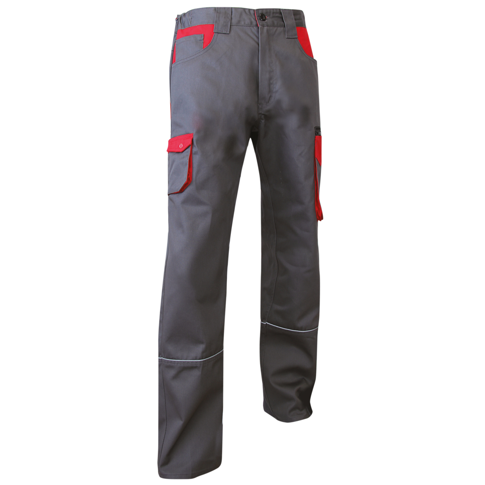 Pantalon bicolore biais rétro LIN GRIS ROUGE - LMA LEBEURRE - 110821