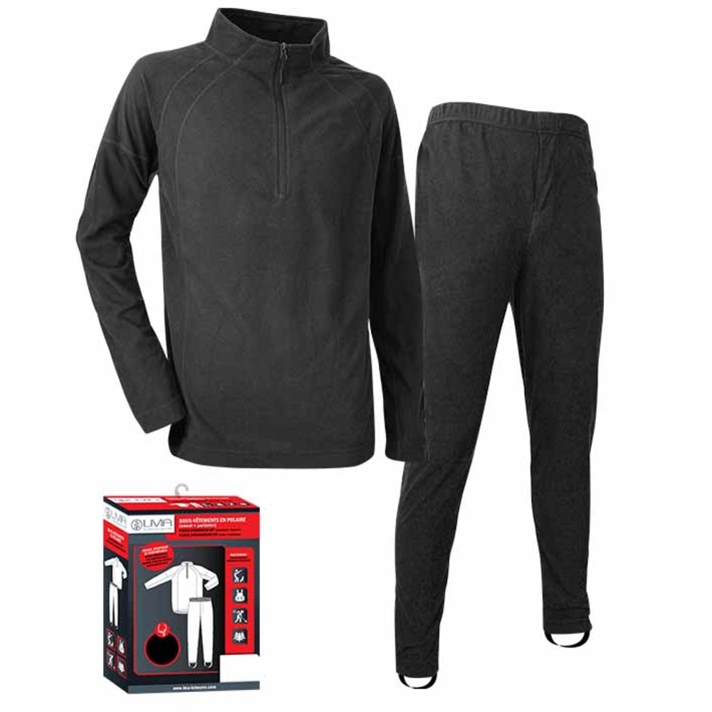 Ensemble de sous vêtements polaire XL ICE NOIR - LMA LEBEURRE - 1406-5