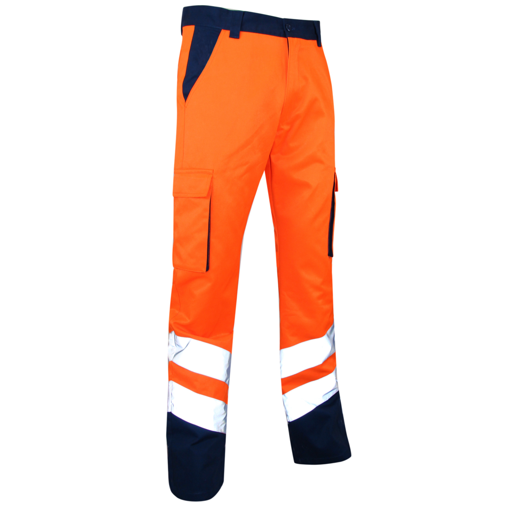 Pantalon HV bicolore EN20471 BALISE ORANGE BLEU NUIT - LMA LEBEURRE - 1408