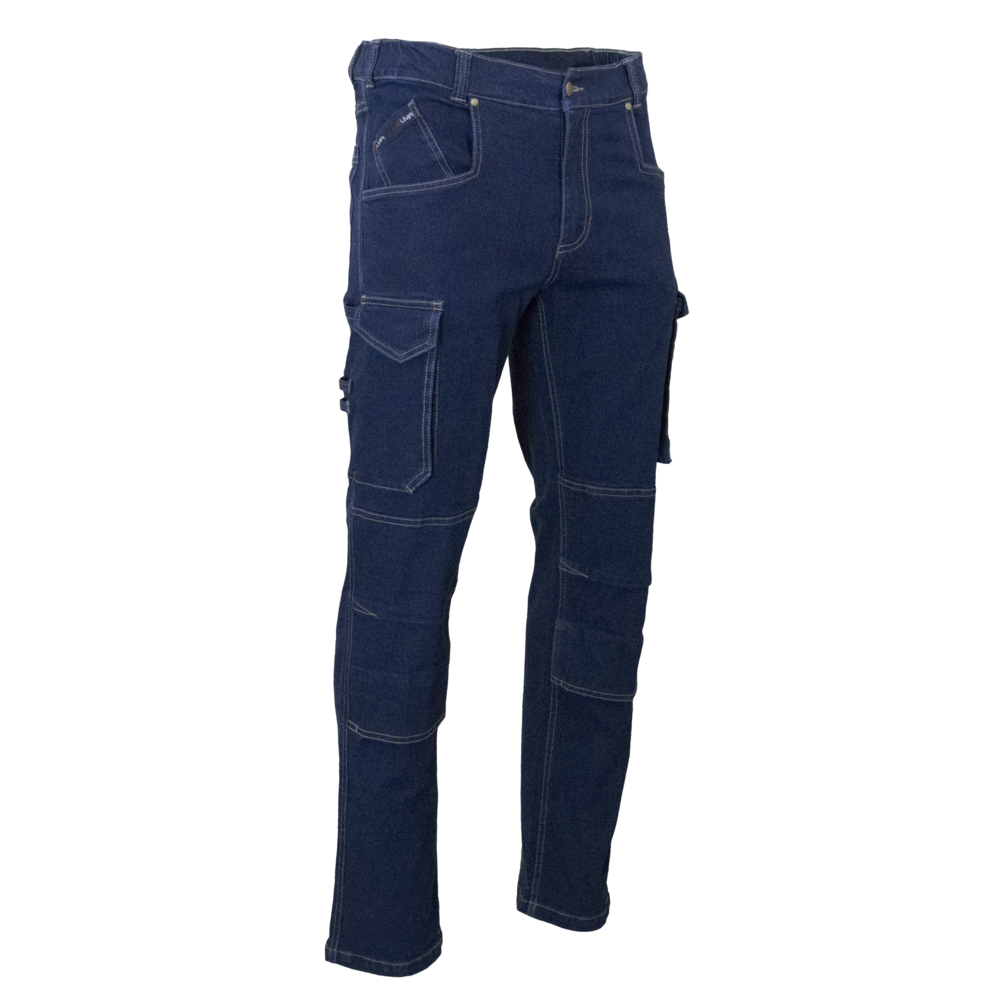 Jeans braguette zippée poches genouillères BARIL BLEU DENIM - LMA LEBEURRE - 1624