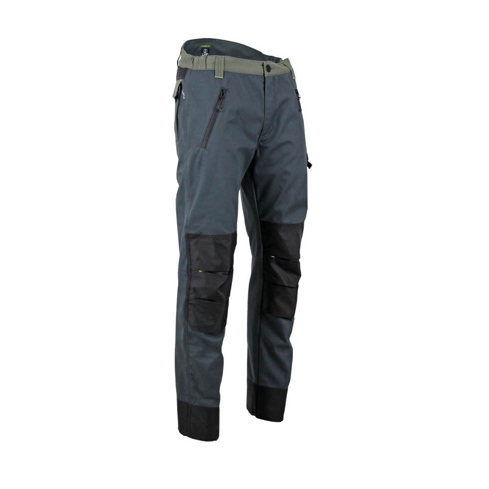 Pantalon doubl&eacute; polaire poches genoux SOLSTICE VERT OLIVE NOIR - LMA LEBEURRE - 1778