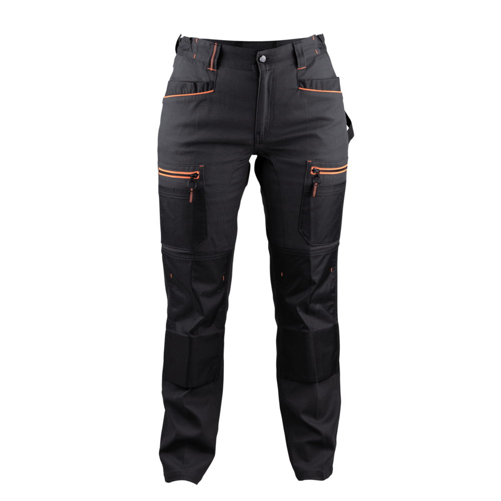 Pantalon stretch poches genoux femme CHARLOTTE GRIS NOIR - LMA LEBEURRE - 1814