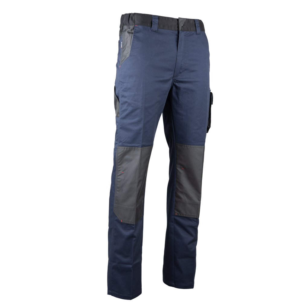 Pantalon bicolore stretch poches genoux  HERCULE BLEU FONCÉ NOIR - LMA LEBEURRE - 1822