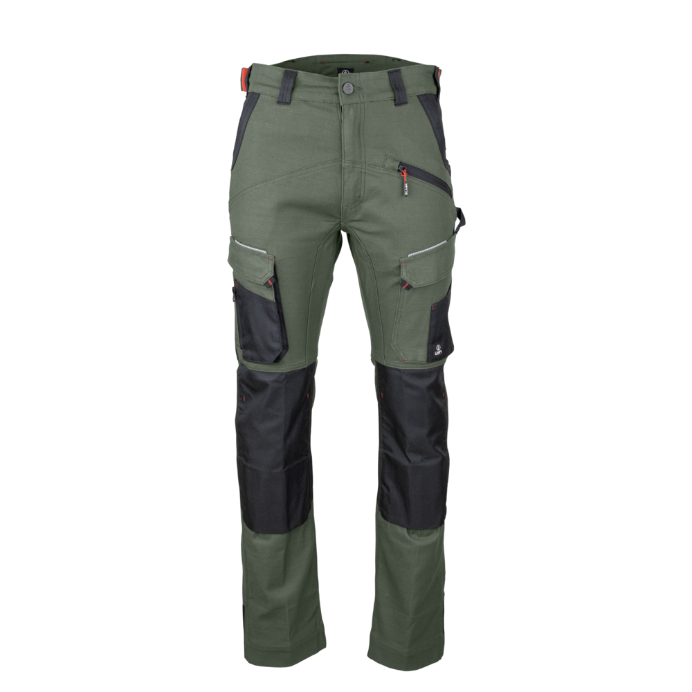 Pantalon multipoches stretch + poches genoux  MEMORY KAKI NOIR - LMA LEBEURRE - 1861