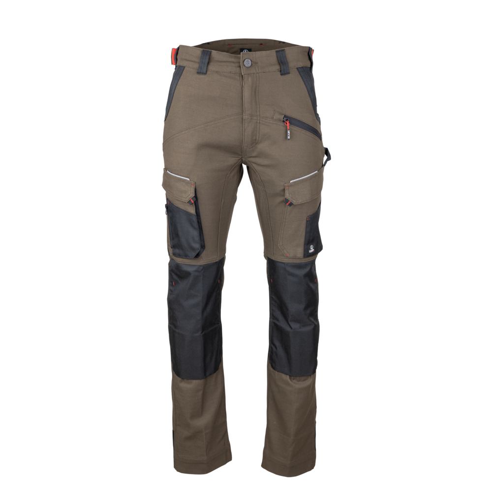 Pantalon multipoches stretch + poches genoux  SONIQUE MARRON NOIR - LMA LEBEURRE - 1871