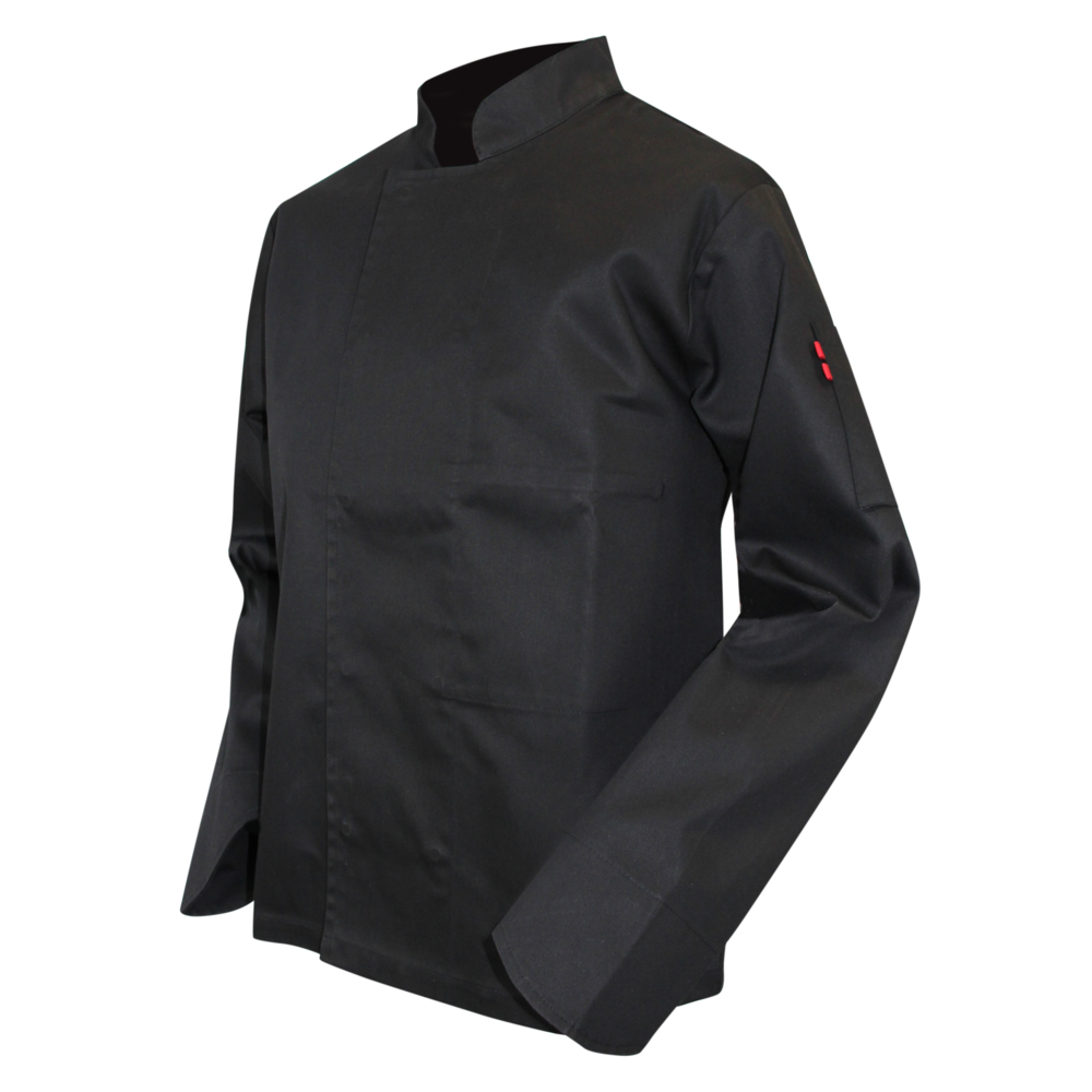 Veste cuisinier manches longues pressions cachées PASSOIRE NOIR - LMA LEBEURRE - 2137