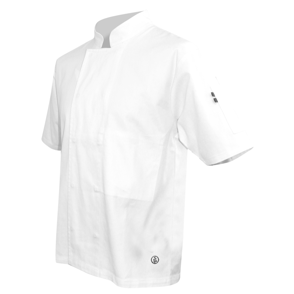 Veste cuisinier MC pressions cachées MERLU BLANC - LMA LEBEURRE - 2138