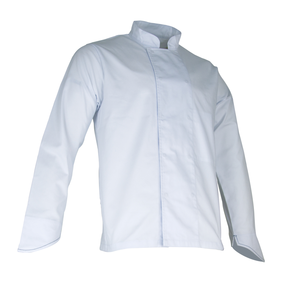 Veste cuisinier manches longues pressions cachées COURGETTE BLANC - LMA LEBEURRE - 2176