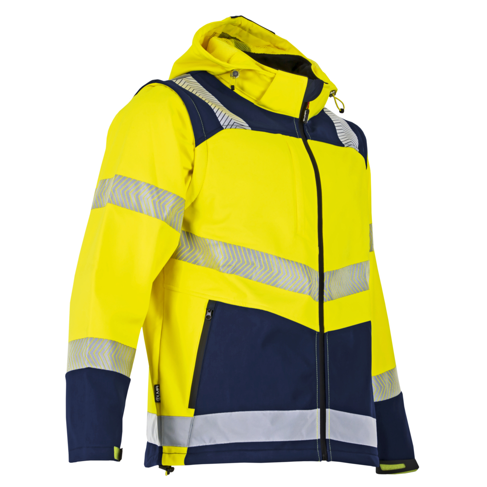Softshell HV avec manches amovibles VISEUR JAUNE MARINE - LMA LEBEURRE - 2227