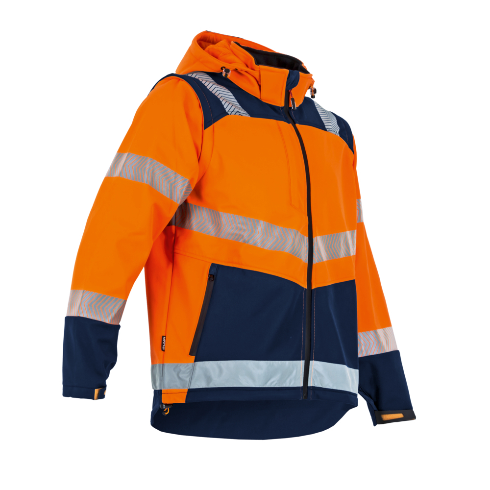 Softshell HV avec manches amovibles CIBLE ORANGE MARINE - LMA LEBEURRE - 2266
