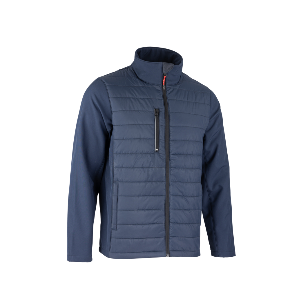 Veste bi-matière col montant SAFE BLEU FONCÉ - LMA LEBEURRE - 2282