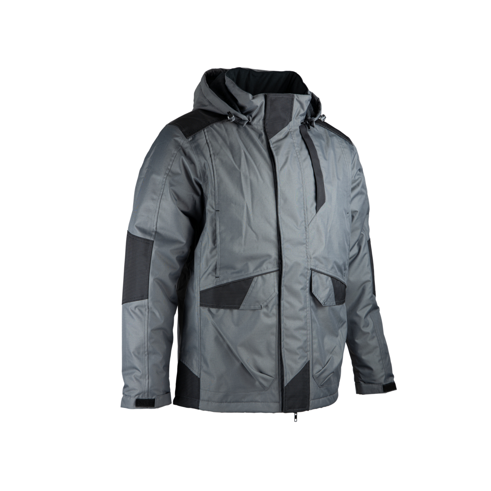 Parka emp renforcés + capuche amovible VOLGA GRIS NOIR - LMA LEBEURRE - 2292