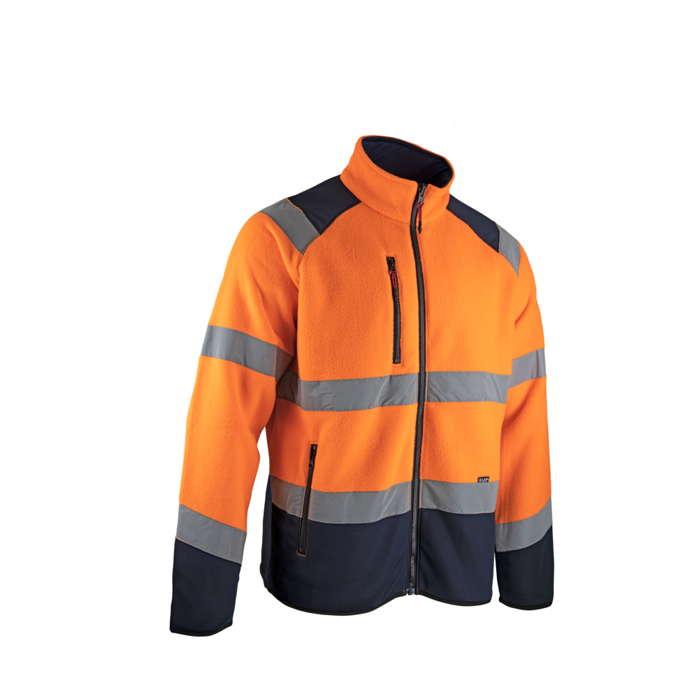 Veste polaire BASIC HV ECLAIR ORANGE MARINE - LMA LEBEURRE - 2323