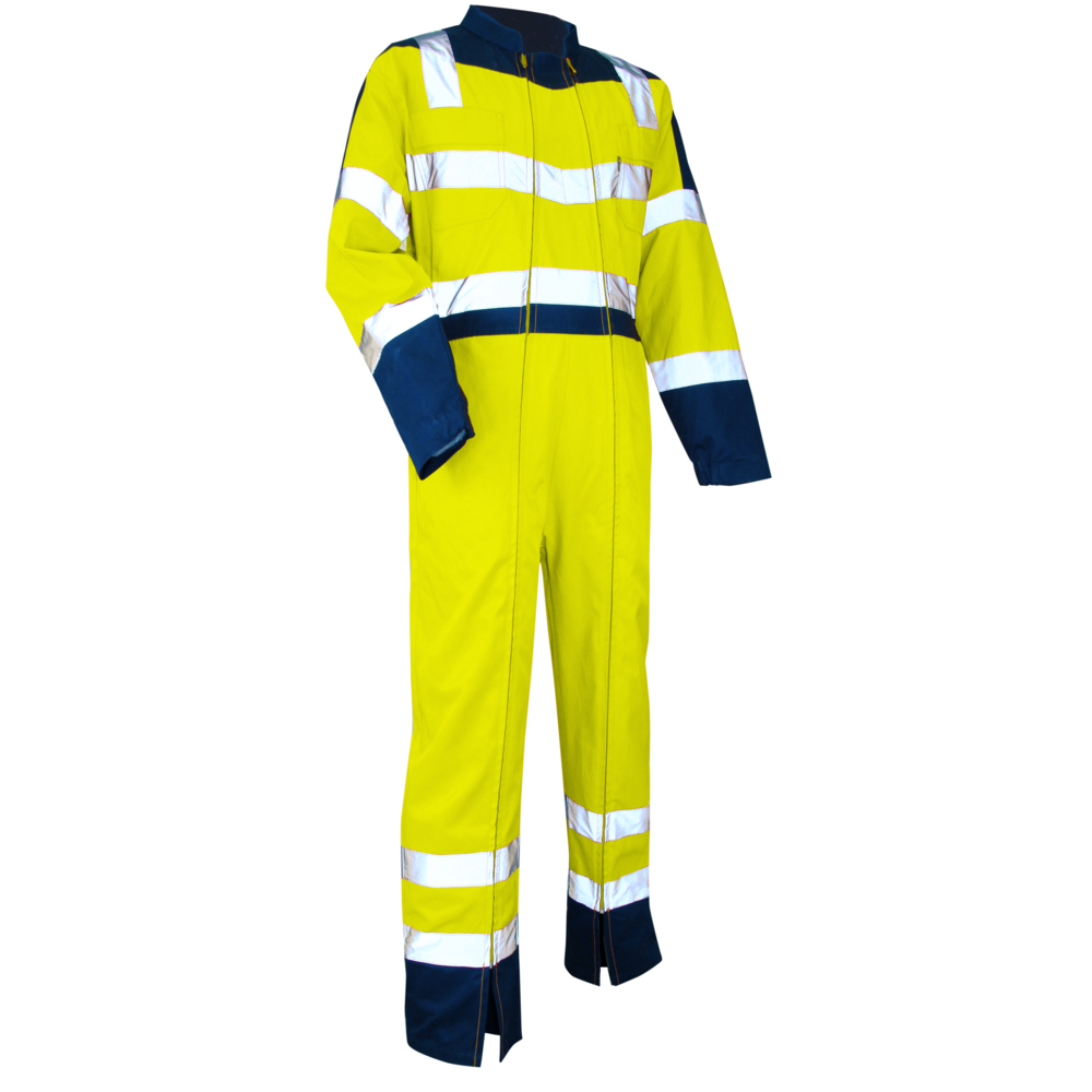 Combinaison HV 2 zips bicolore EN20471 SURVEILLANCE JAUNE MARINE - LMA LEBEURRE - 4106