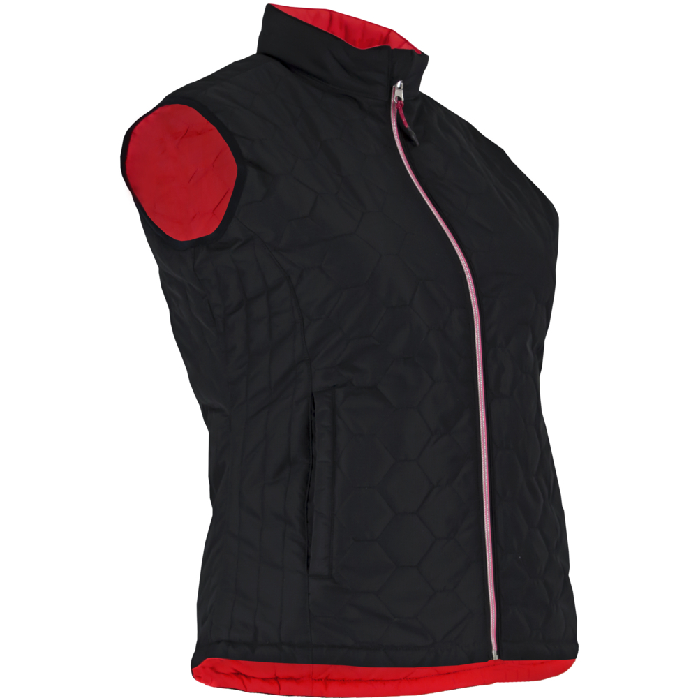 Doudoune femme sans manches reversible DAKOTA ROUGE NOIR - LMA LEBEURRE - 5073
