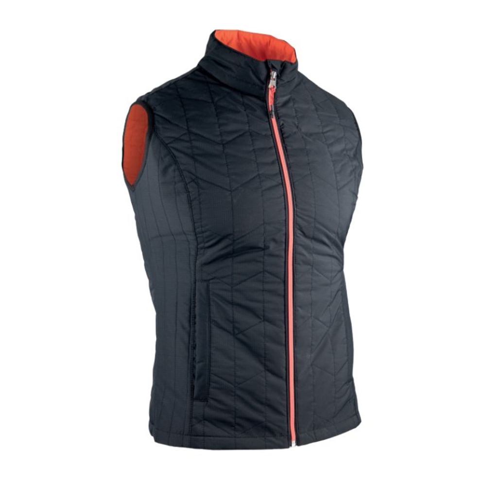 Doudoune femme sans manches reversible GREENLAND ROUGE NOIR - LMA LEBEURRE - 5087