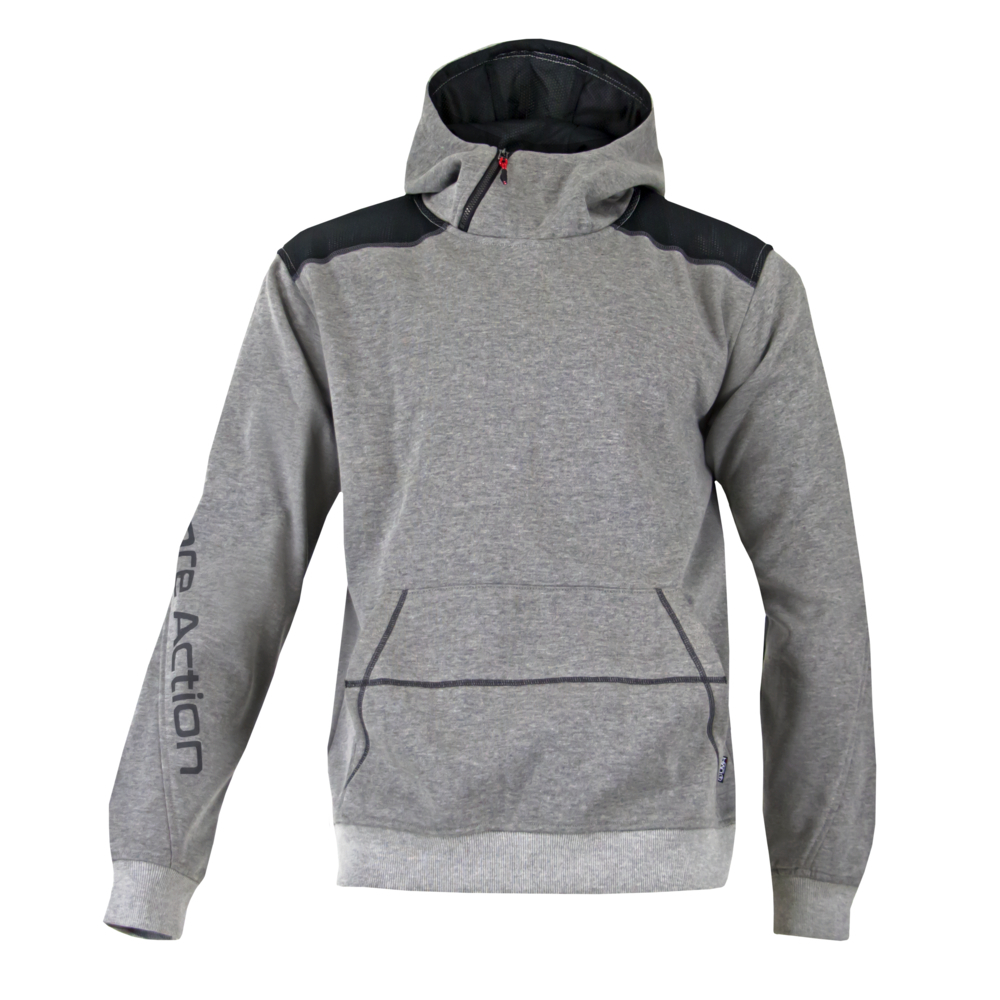Sweat col montant capuche et poche kangourou CYBER GRIS NOIR - LMA LEBEURRE - 8079