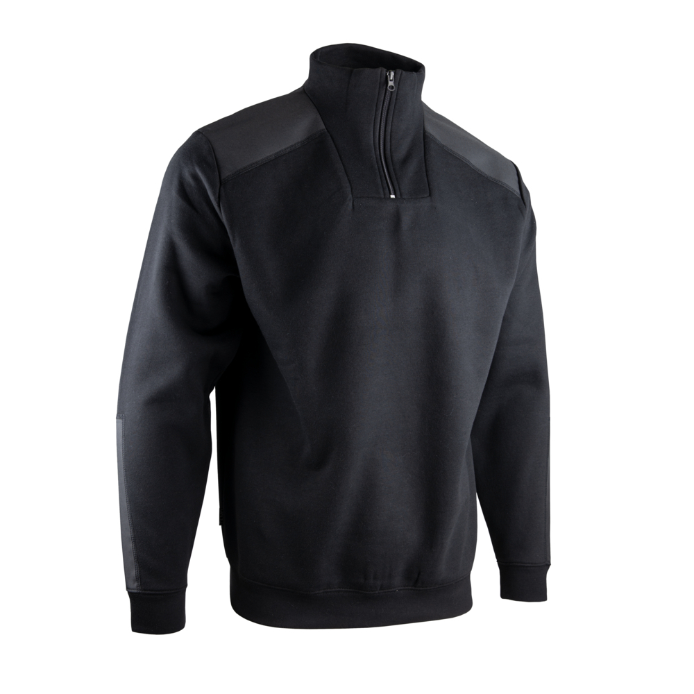 Sweat col camionneur bicolore BERLIN NOIR - LMA LEBEURRE - 8090