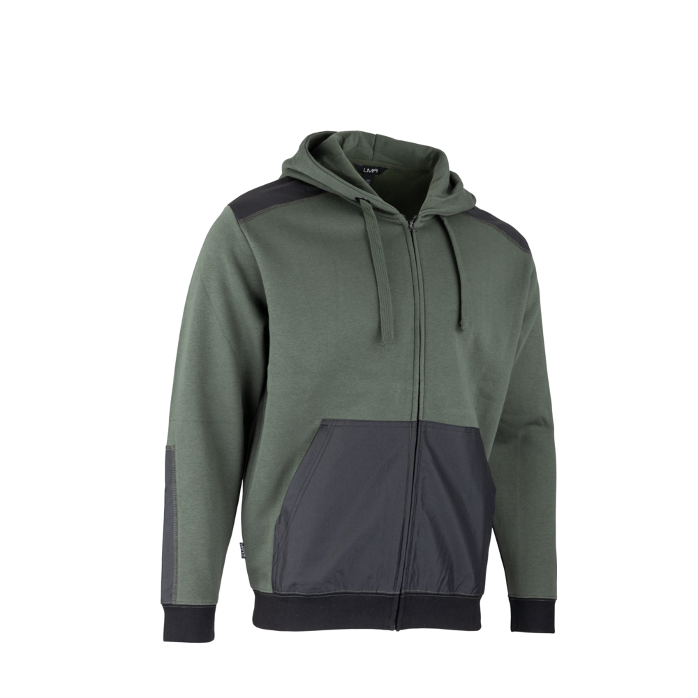 Veste molleton capuche HUDSON KAKI NOIR - LMA LEBEURRE - 8108