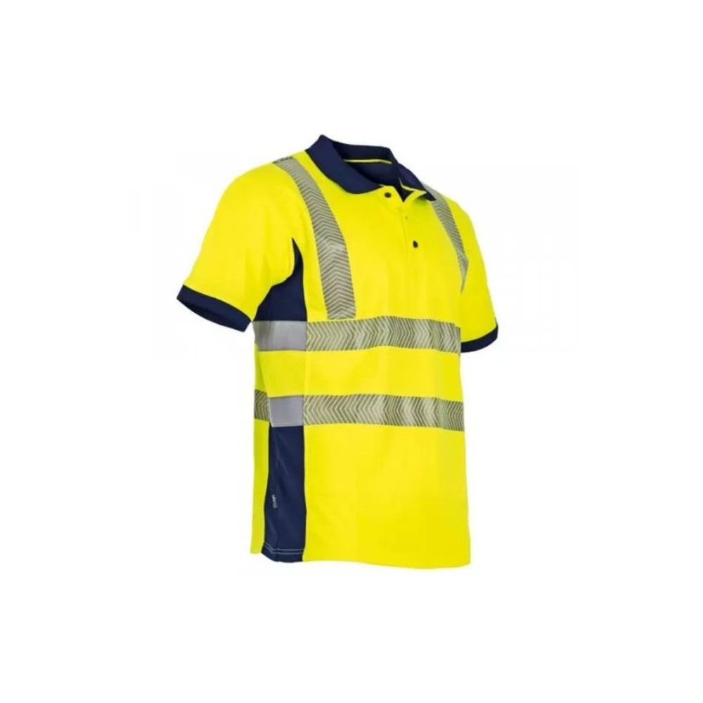 Polo MC MAILLE HV - anti UV VISION JAUNE MARINE - LMA LEBEURRE - 9153