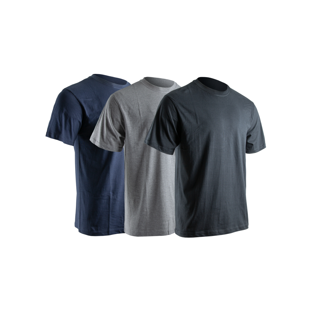 Pack 3 t-shirts rdc mc LYON GRIS NOIR BLEU - LMA LEBEURRE - 9162C
