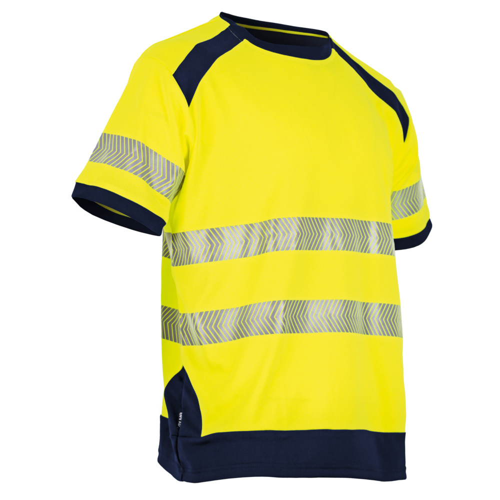 T-shirt MC MAILLE HV anti UV  HALOGENE JAUNE MARINE - LMA LEBEURRE - 9192