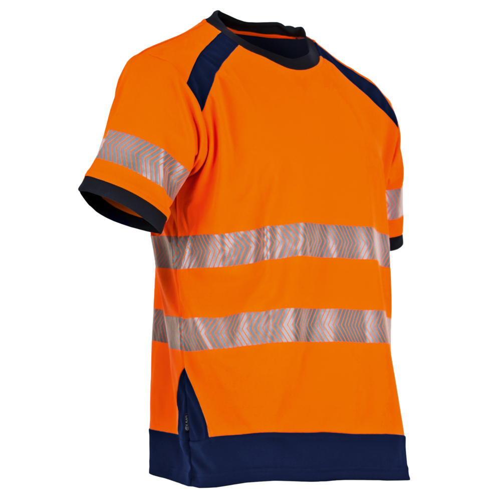 T-shirt MC MAILLE HV anti UV  LAMPION ORANGE MARINE - LMA LEBEURRE - 9193