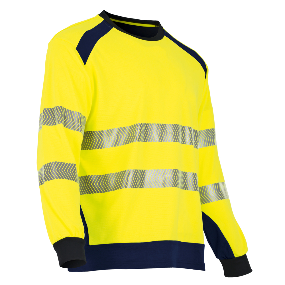 T-shirt manches longues MAILLE HV anti UV CLARTE JAUNE MARINE - LMA LEBEURRE - 9207