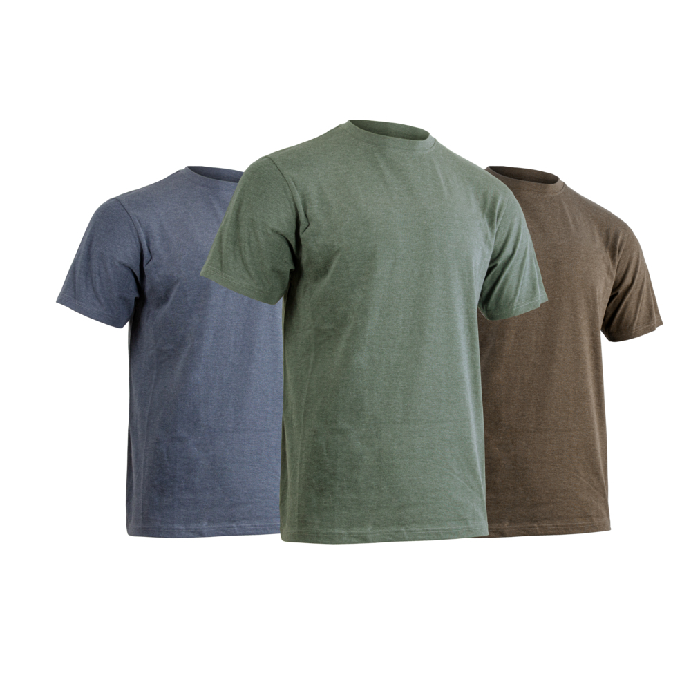 Pack 3 t-shirts MC LINCOLN KAKI VERT MARRON - LMA LEBEURRE - 9263C