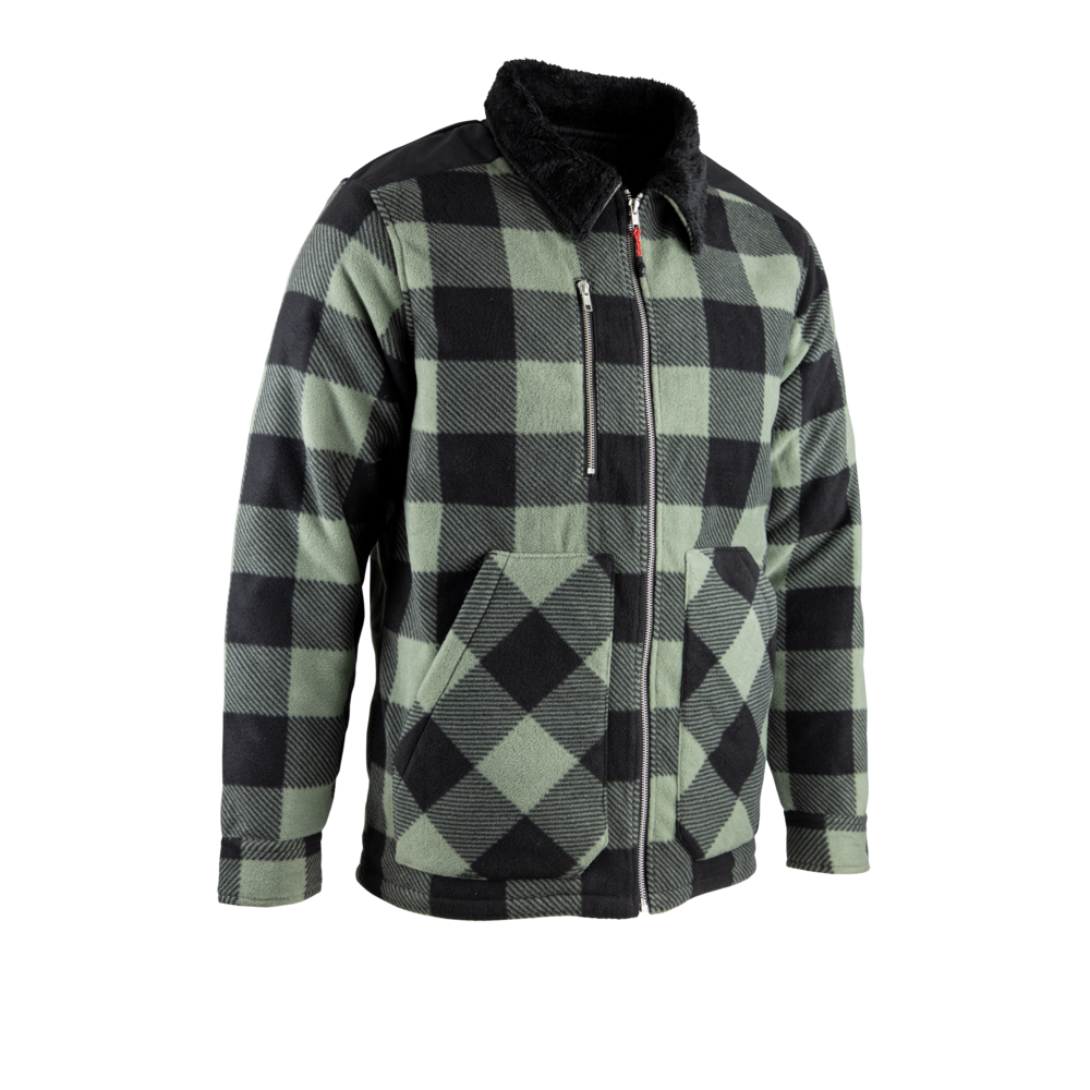 Veste matelassée carreaux bicolore SUREAU KAKI CLAIR NOIR - LMA LEBEURRE - 9292