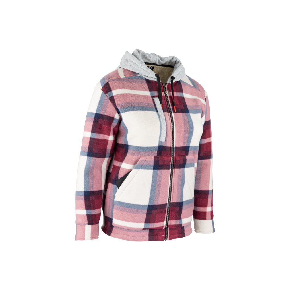 Surchemise doublée sherpa LOAN IMPRIMÉ BORDEAUX - LMA LEBEURRE - 9311