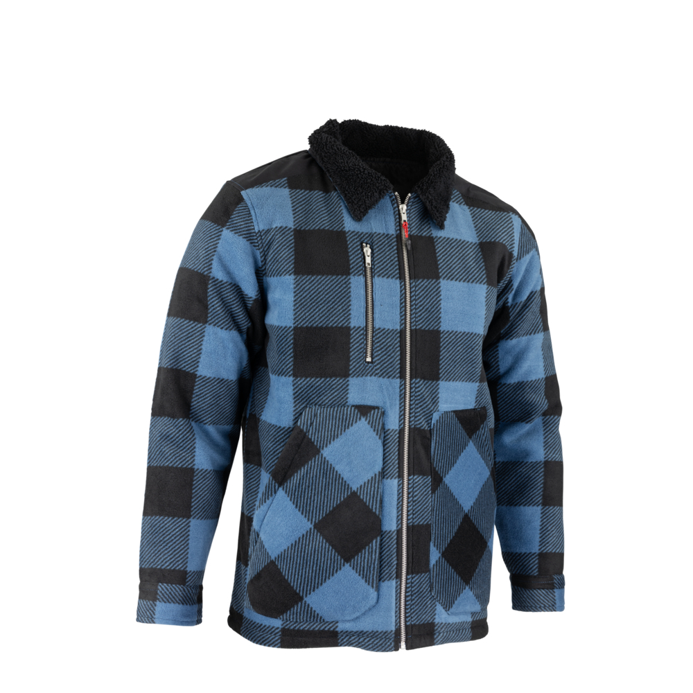 Veste matelassée carreaux bicolore CEDRE BLEU NOIR - LMA LEBEURRE - 9312