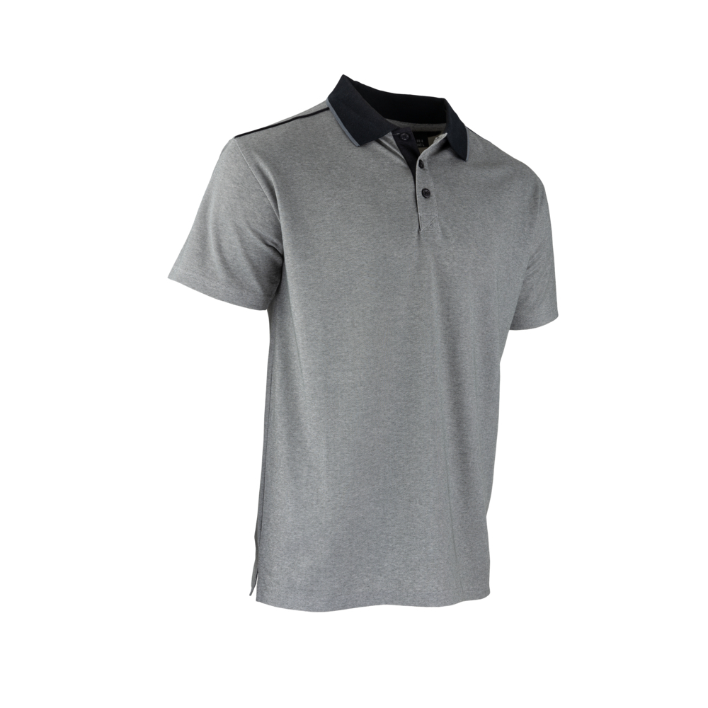 Polo maille pique MC BIOTOPE gris chiné - LMA LEBEURRE - 9319