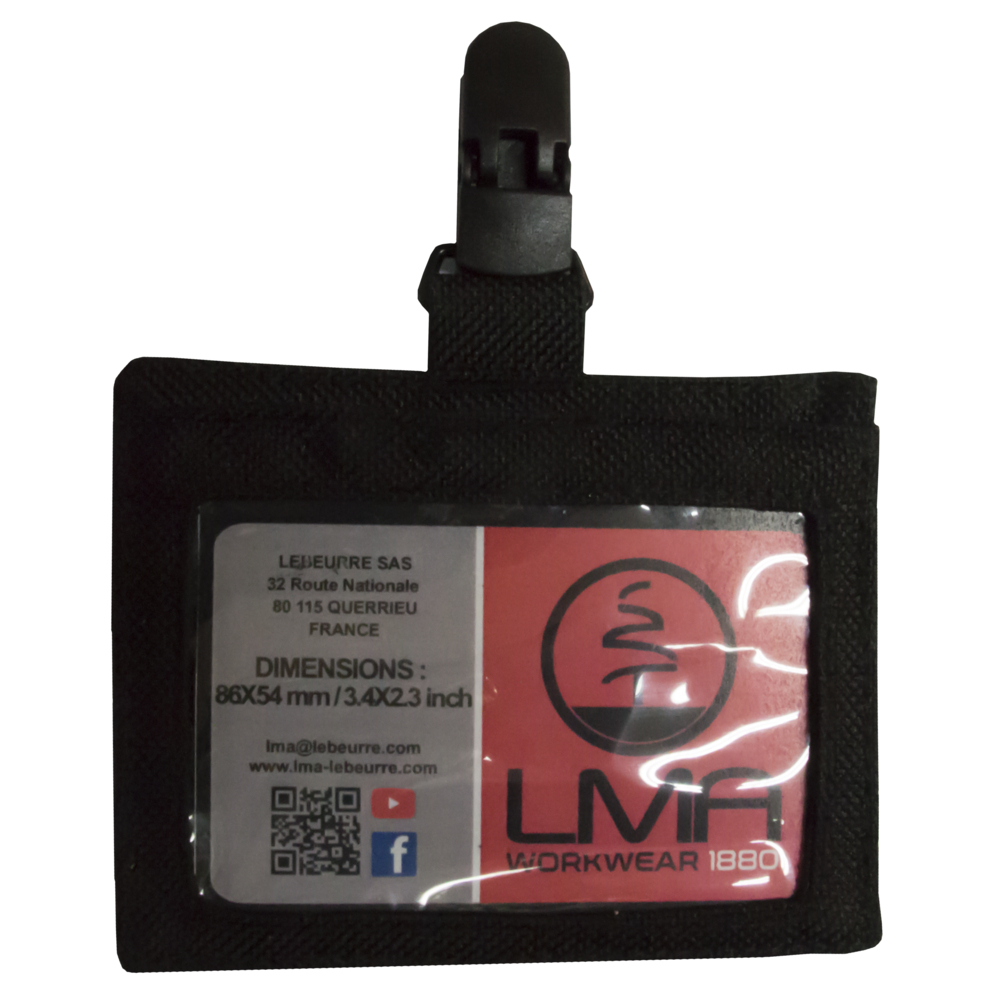 PORTE BADGE noir boucle plastique PORTE BADGE NOIR - LMA LEBEURRE - 99108