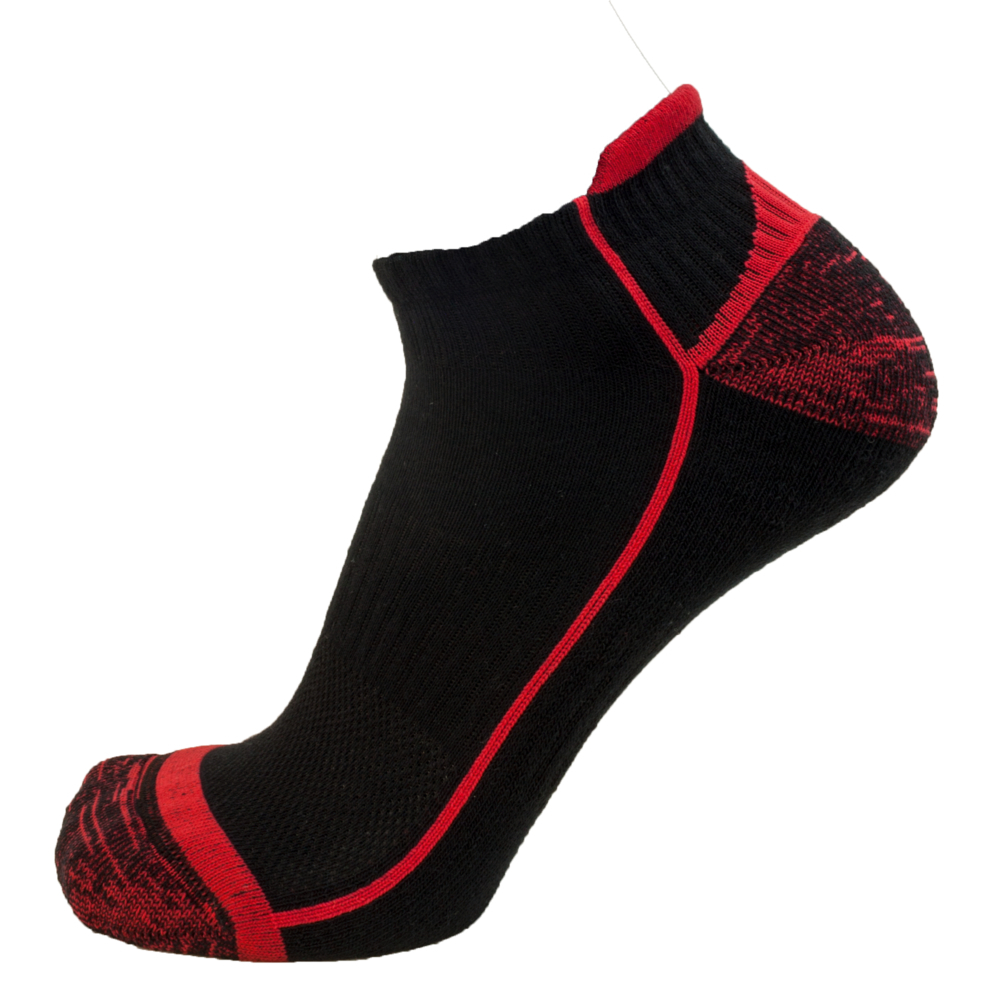 Paire de chaussette sans tige POSEIDON ROUGE NOIR - LMA LEBEURRE - 99114C