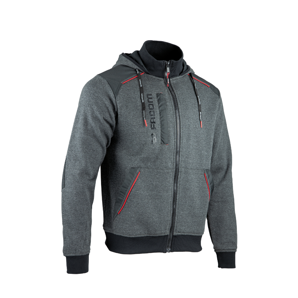 Sweat JUMPER gris zippé à capuche et col montant FACOM - FXWW8000E