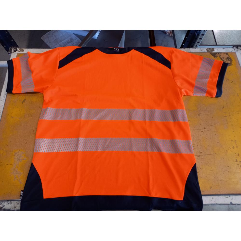 T-shirt MC MAILLE HV anti UV  LAMPION ORANGE MARINE - TAILLE XL - OCCASION - LMA LEBEURRE - 9193