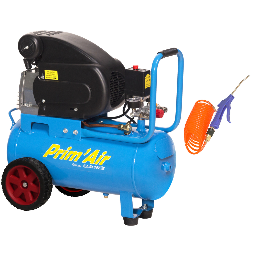 COMPRESSEUR 24 LITRES 13M3/H 2.5CV MONOPHASE LACME 104205