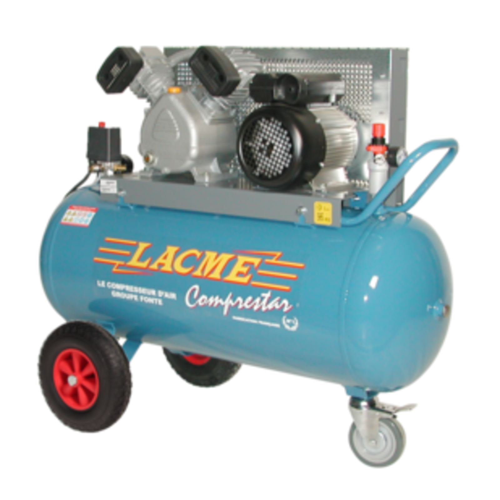 Compresseur mobile Comprestar 17V100M - 17 m³/h monophasé - 100 litres - 11 bar LACME - 121700