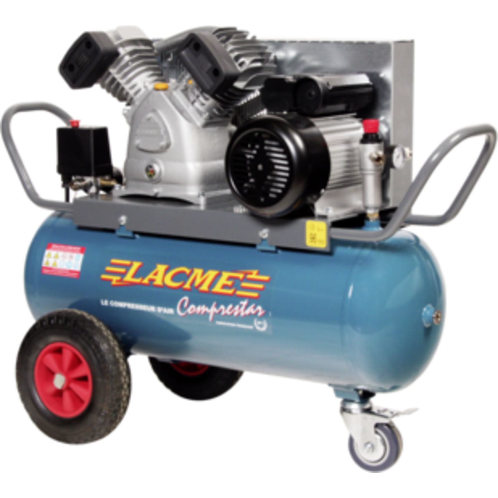 Compresseur mobile Comprestar 20V50M - 20 m³/h monophasé - 50 litres - 11 bar LACME - 122000