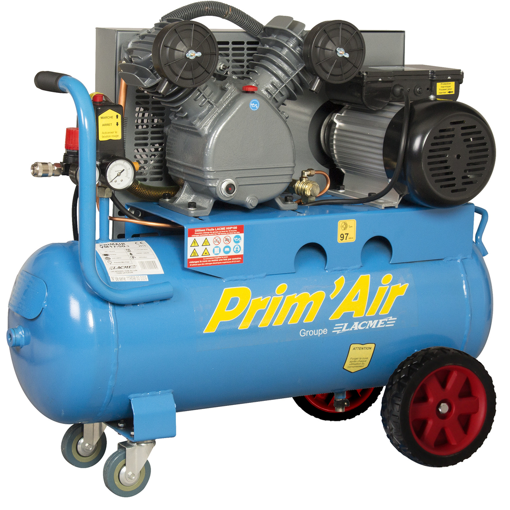 COMPRESSEUR 50 LITRES 17M3/H 3CV  BICYLINDRE LACME 122210